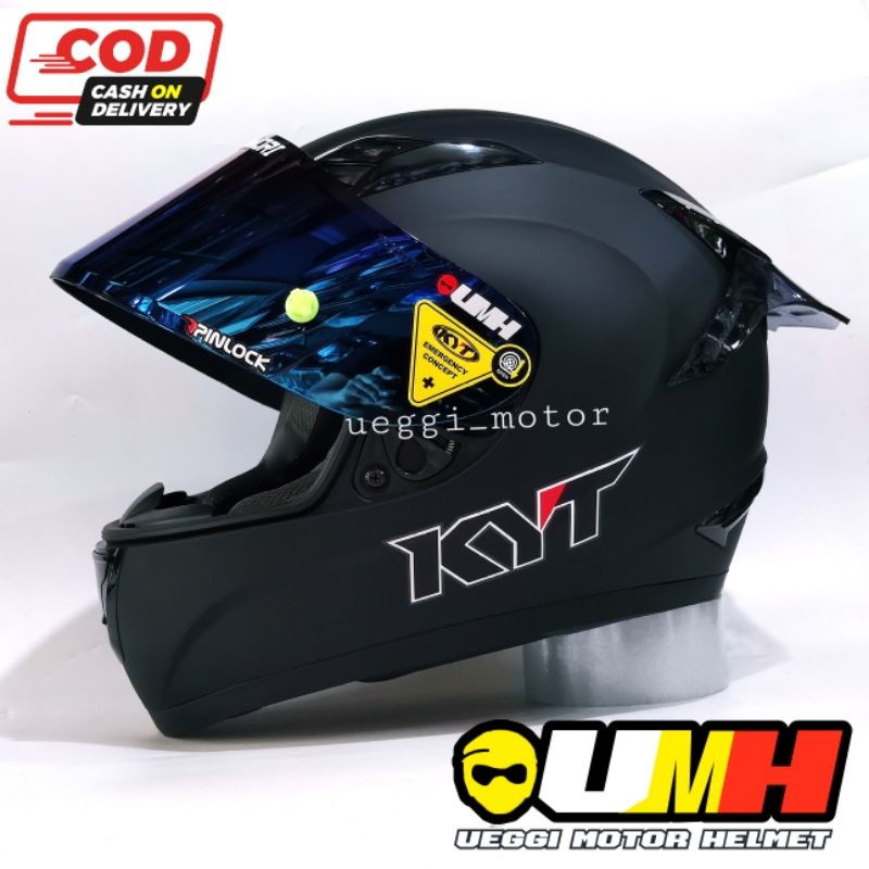 Helm kyt R10 paket ganteng black dof