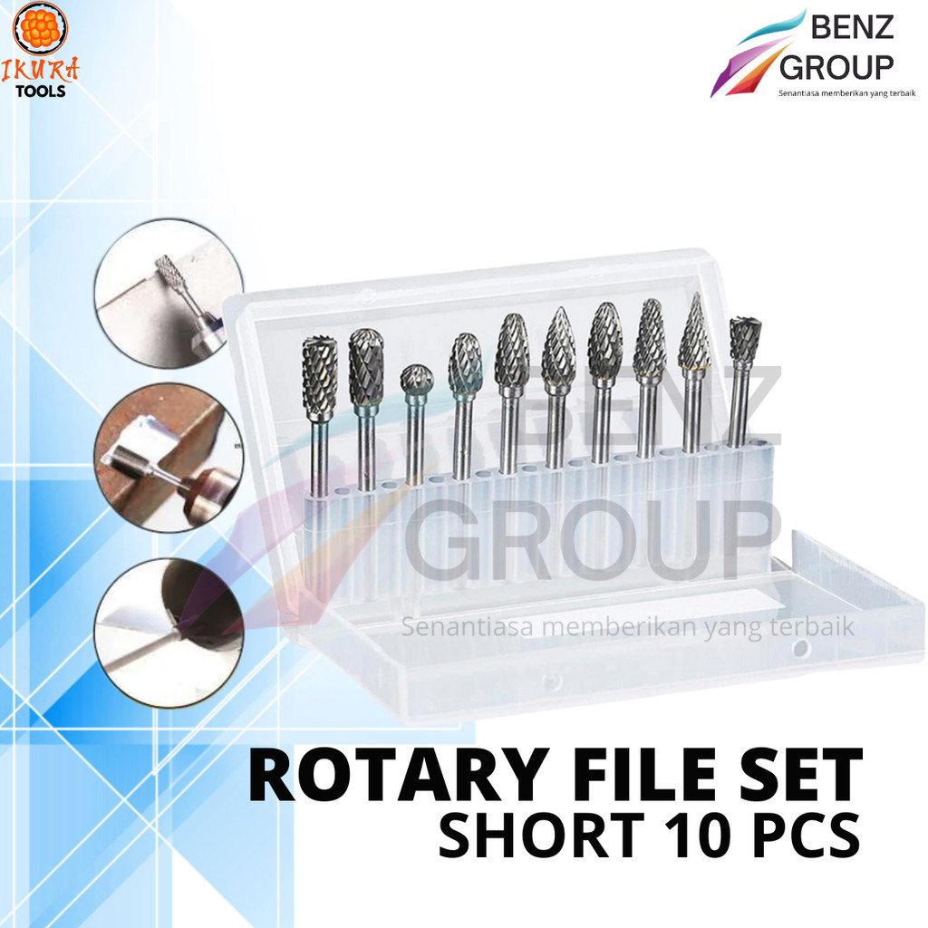 Ikura Tools Mata Bor Tuner Cuner Cune Set 10Pcs As 3MM Dua Arah Mata Bor Korek Cunner Blok Motor Rot