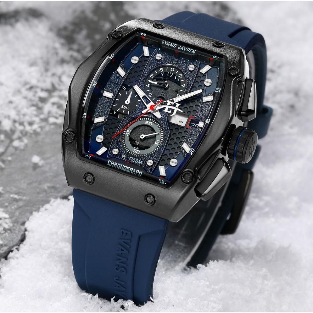 JAM TANGAN EVANS JAYDEN EJ 9556 AD RUBBER CHRONO ON COD
