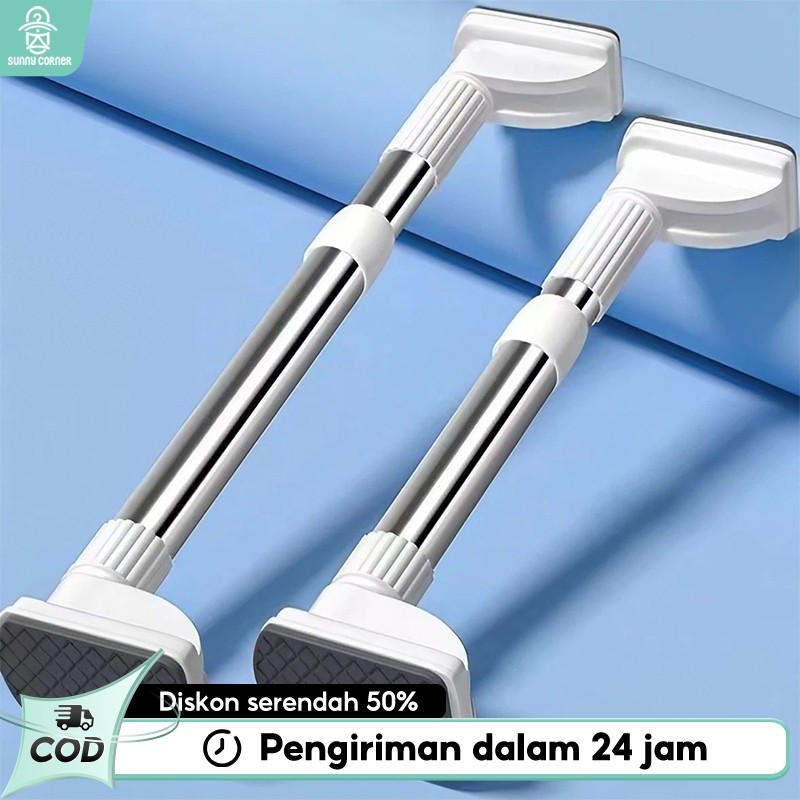 Tiang Jemuran Baju Gantungan Stainless Steel Fleksibel 50-300cm Tiang Gorden Fleksibel Tiang Jemuran