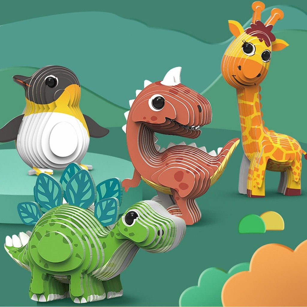 DIY 3D Puzzle  Mainan Edukasi Foam Tempel Hewan Lucu Anak Merangkai Puzzle