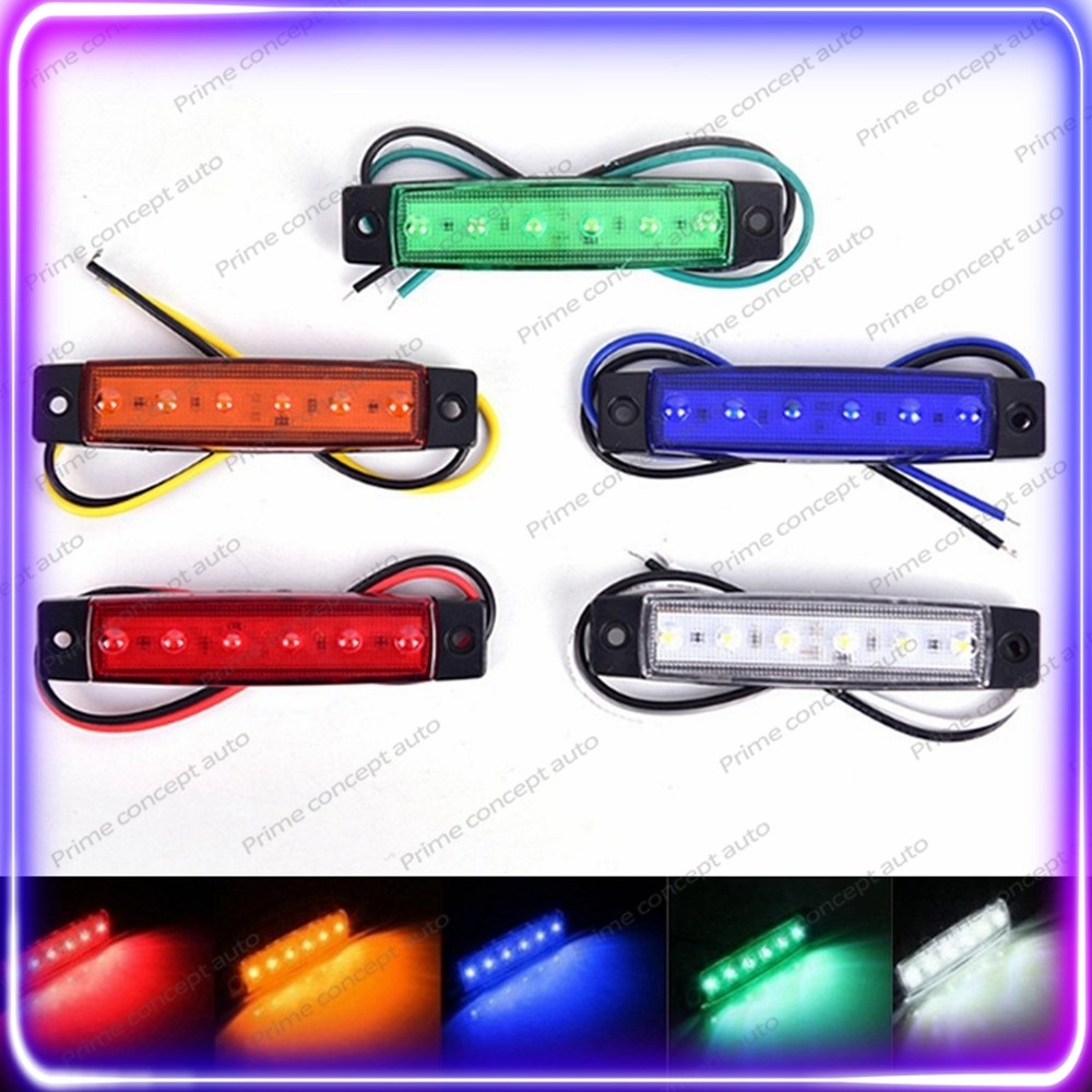 Lampu LED 6 SMD Samping Bak 24 Volt Anti Air Topi Kabin Truk