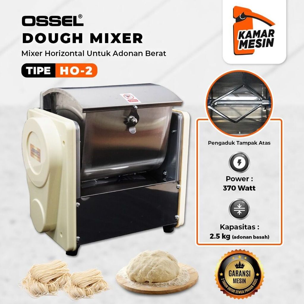 OSSEL Dough Mixer Horizontal 2 Kg Mixer Mie HO2 HO-2 OSSEL