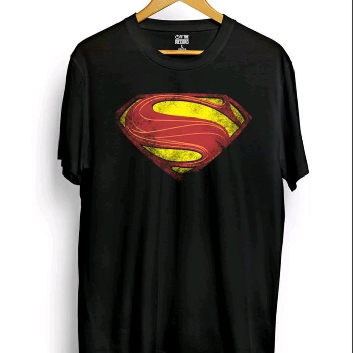 (COD) Kaos Superman Logo Katun Prima 24s Premium Kain Katun Prima 24s - S, Hitam