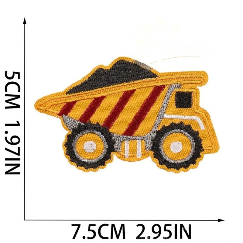Tractor Embroidery Pat Truck Cartoon Excavator Iron on Pates for Clothes ildren's Pares Appliques Em