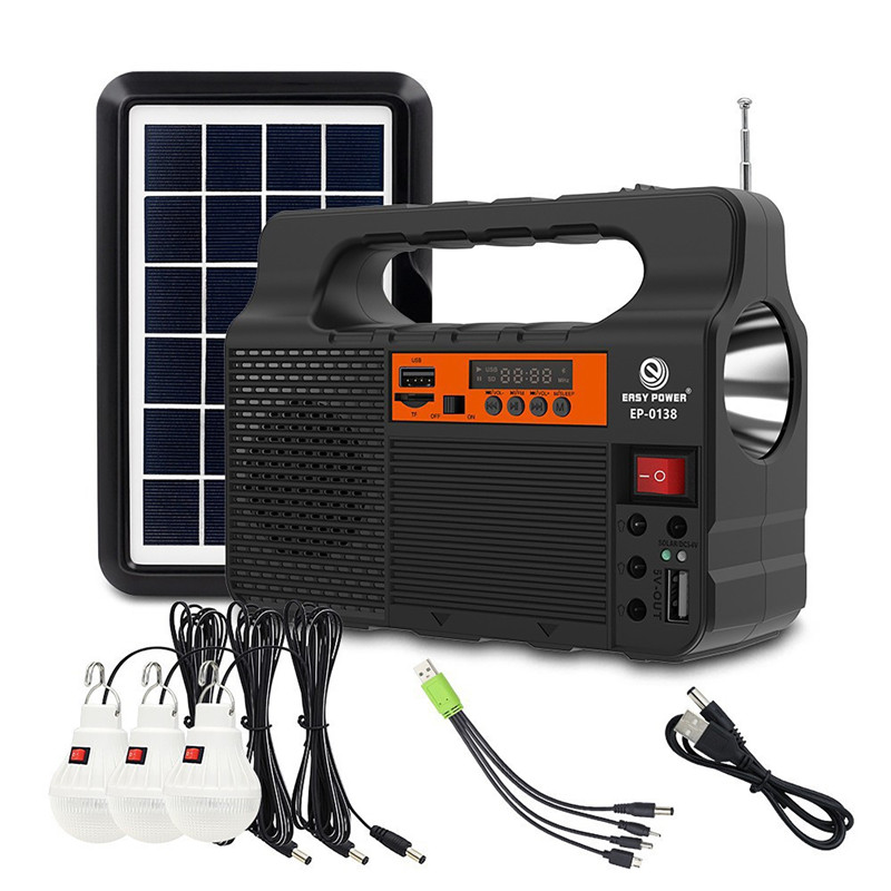 Solar Portable Lighting Solar Power Panel Generator Kit with 3 LED Bulbs Outdoor Camping Hiking Sola