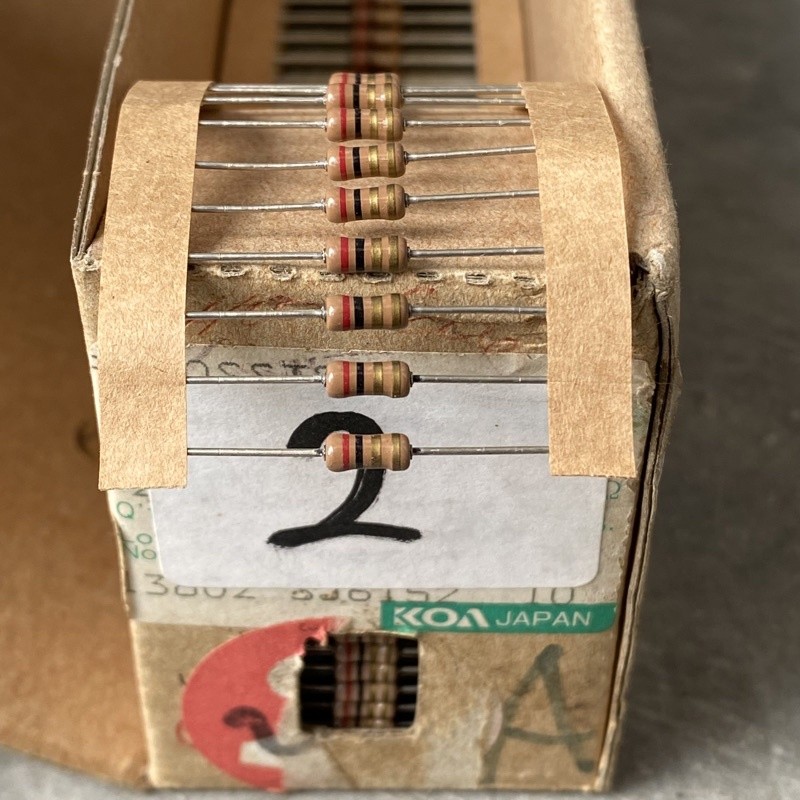 resistor 2 ohm 1/2watt coklat KOA original japan bodi kecil ready