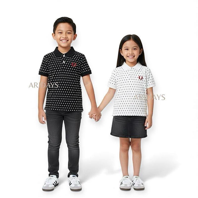 ARIDAYS Polo Shirt Anak Polkadot Unisex Usia 1-10 Tahun Bahan Pique Cotton Diamond