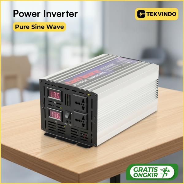Power Inverter Taffware Pure Sine Wave PSW 5000W DC12V 24V ke AC220V Converter 5000W