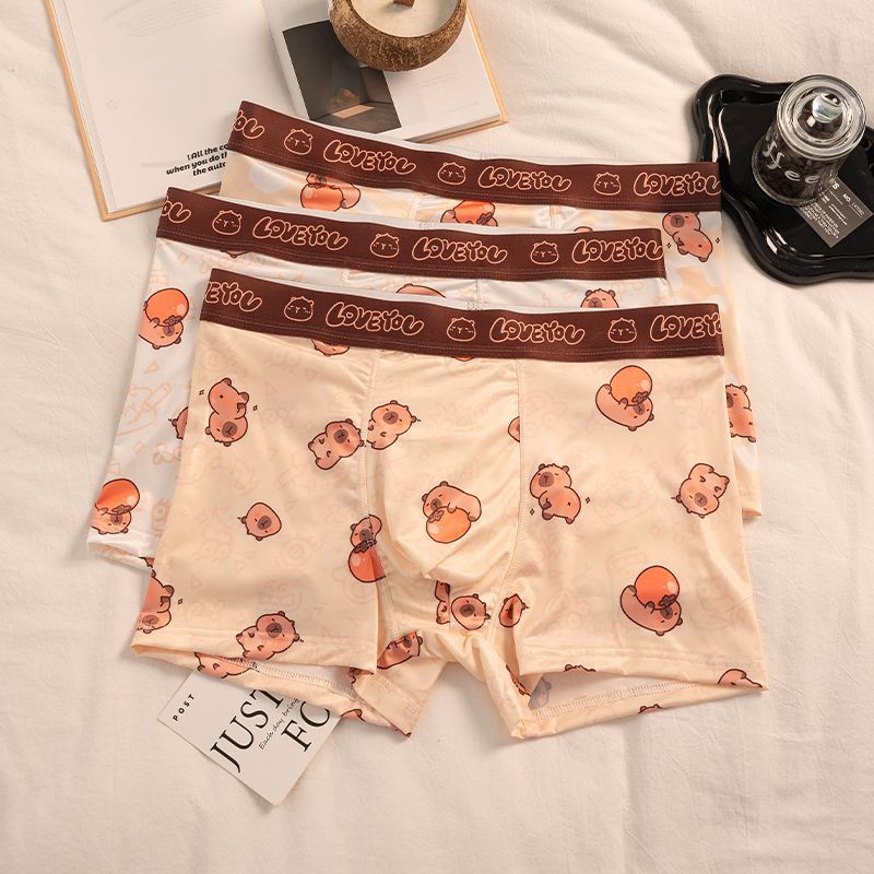 Celana dalam pria bernapas, kartun lucu, celana pendek pria, celana pendek pria