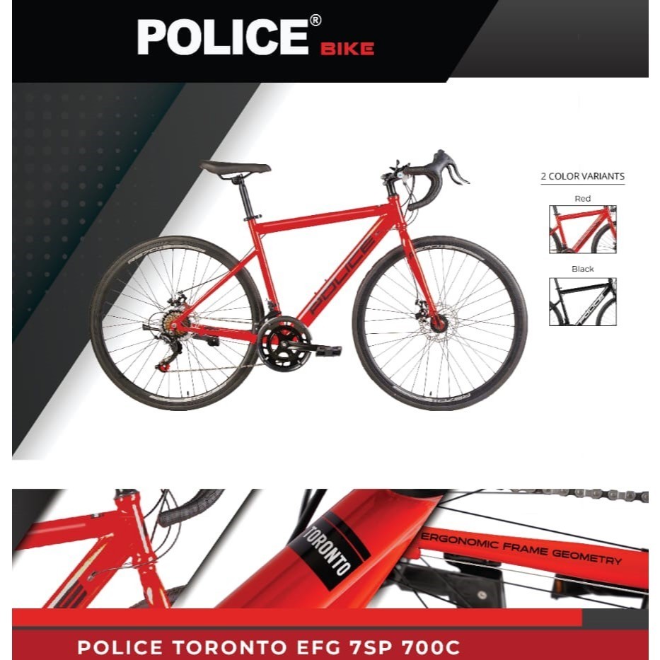 Sepeda Balap Element RoadBike Police Toronto EFG 700C 7 Speed