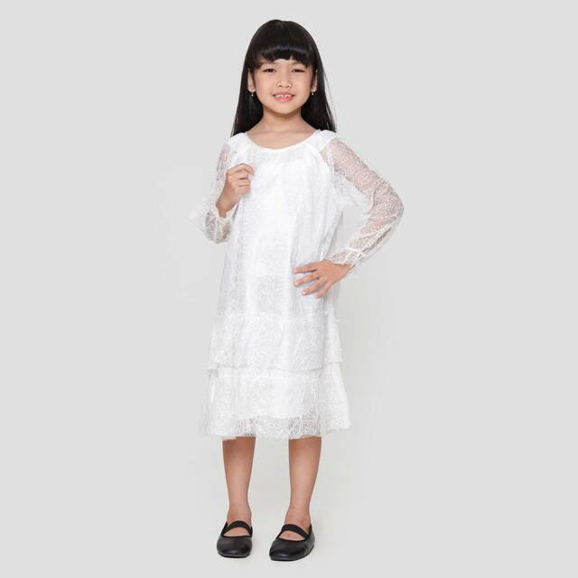 Little M Party Brokat Putih Dress Anak Perempuan 123094214
