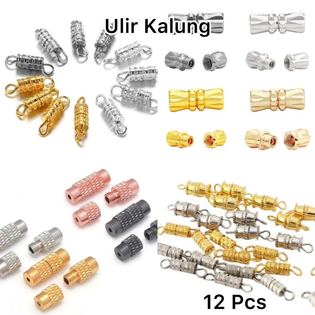 Ulir Kalung /Pengait Kalung/Kait Kalung Ulir Plastik dan Besi Harga/12 Pcs