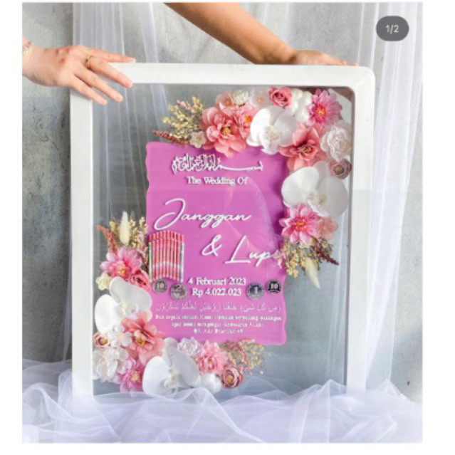 Custom MAHAR AKRILIK/ MAHAR PERNIKAHAN / MAHAR NIKAH / MAHAR ANGGREK / MAHAR BINGKAI