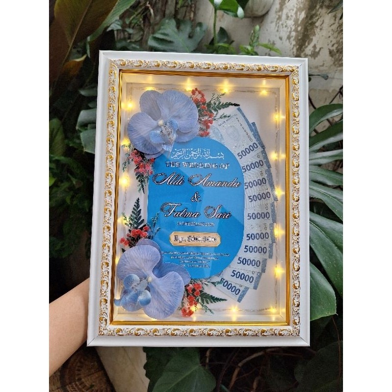 Custom MAHAR PERNIKAHAN | BINGKAI 3D MAHAR RUSTIC CUSTOM | BINGKAI MAHAR HIASAN ANGGREK ARTIFICIAL| 