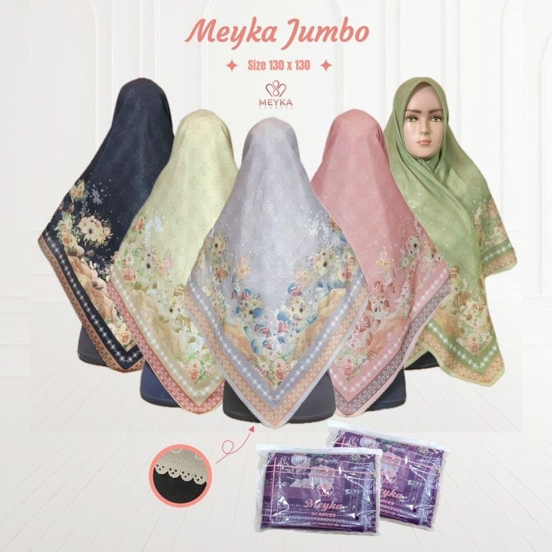 Paket Hemat 3 pcs Syar’i Hijab Motif Meyka / Voal Miracle Syari Voal Sublime Um Premium Digital Prin