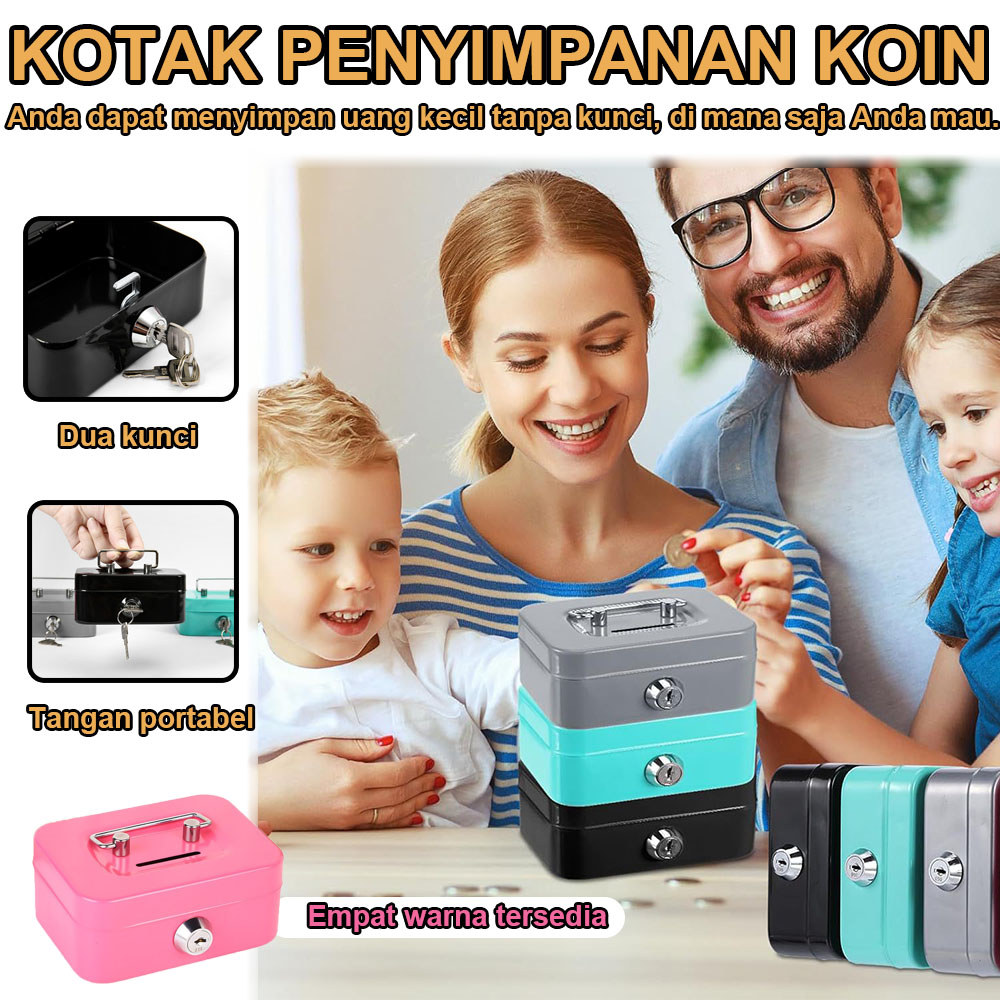 Brankas Uang Brangkas Penyimpanan Uang Money Box Uang Cash Box Portable Kotak Kunci Tbk