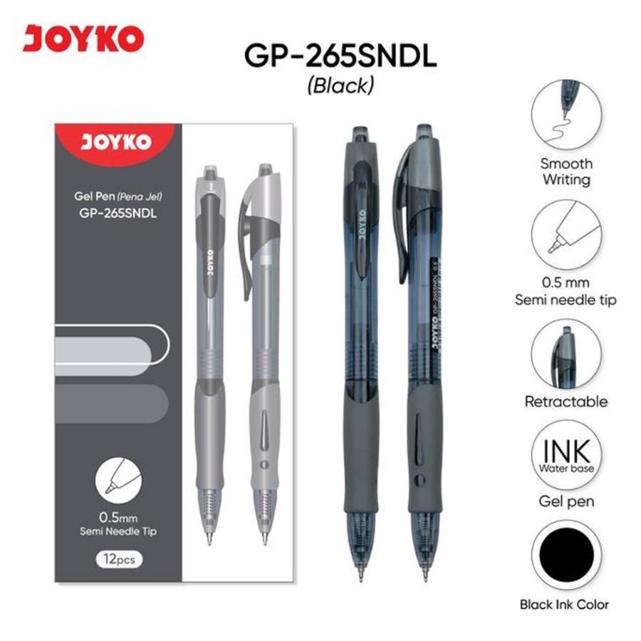 (NCS) JOYKO 1 PACK ( 12PCS ) Pulpen Mekanik GP-265SNDL Gel Ink 0.5mm Bulpoin Pena Standar Cetekan pe