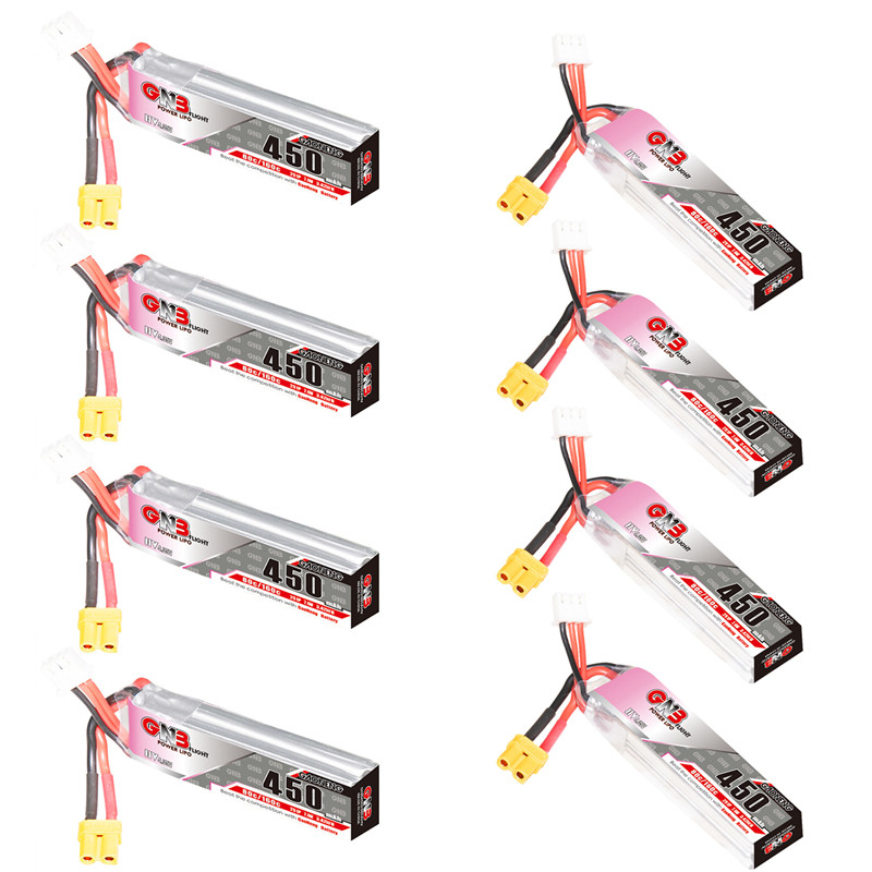 1-10PCS GNB 7.6V 2S 450mah 80C/160C HV Lipo Battery XT30U-F Plug for iFlight CineBee Happymodel Crux