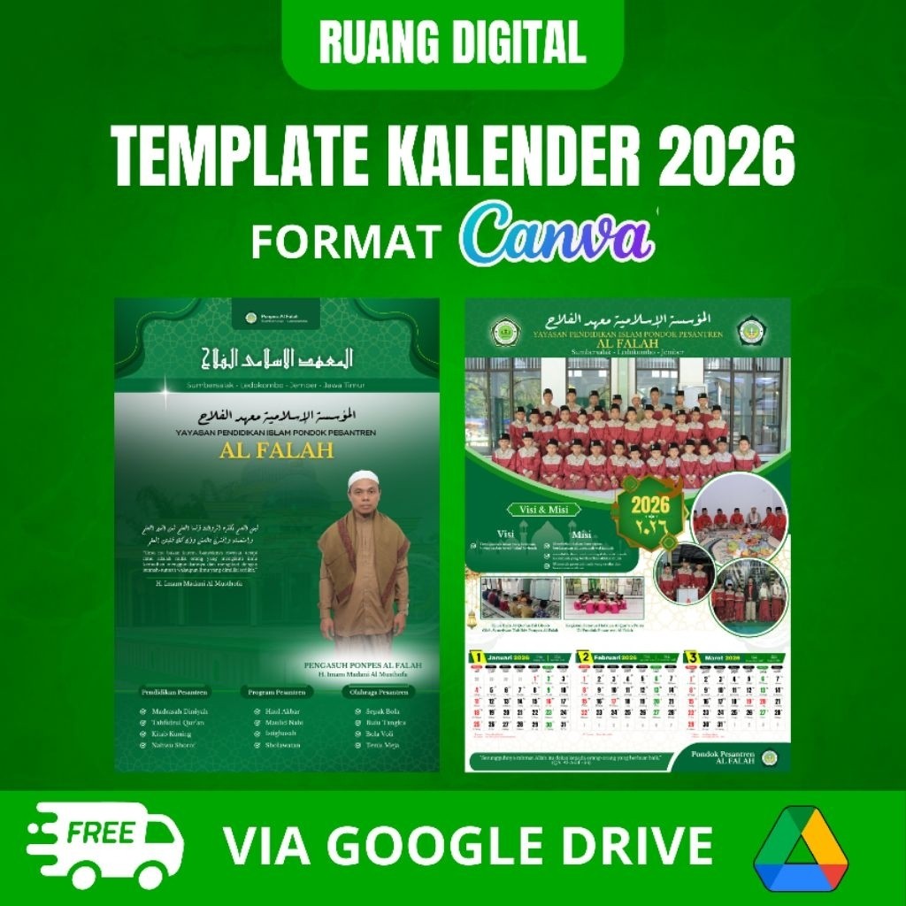 Template Kalender 2026 Format Canva ( Jawa & Hijriyah )