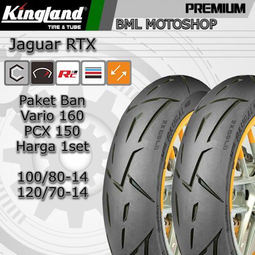 Paket Ban Matic Tubeless 100/80-14 dan 120/70-14 Kingland RTX 5 Harga 1Set Sepasang Ban Motor Ring 1