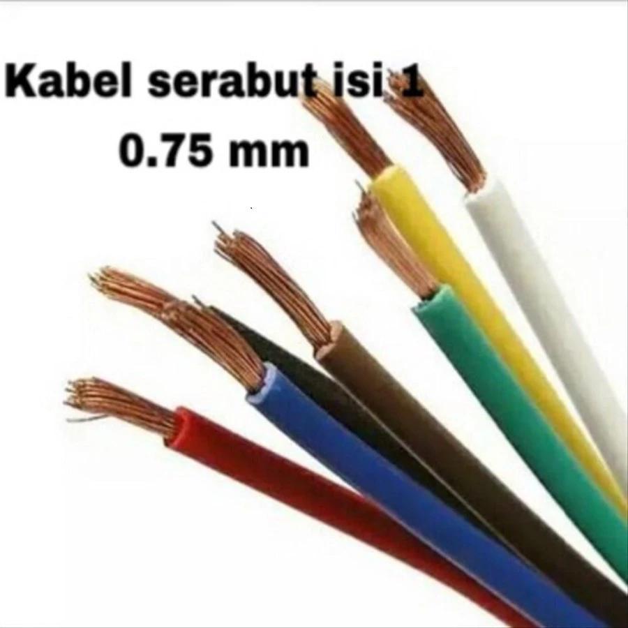 Kabel Serabut Tunggal 1 x 0.75 mm Tembaga NYAF 1 meter Audio Cable 18 AWG Kabel Listrik Merah Hitam