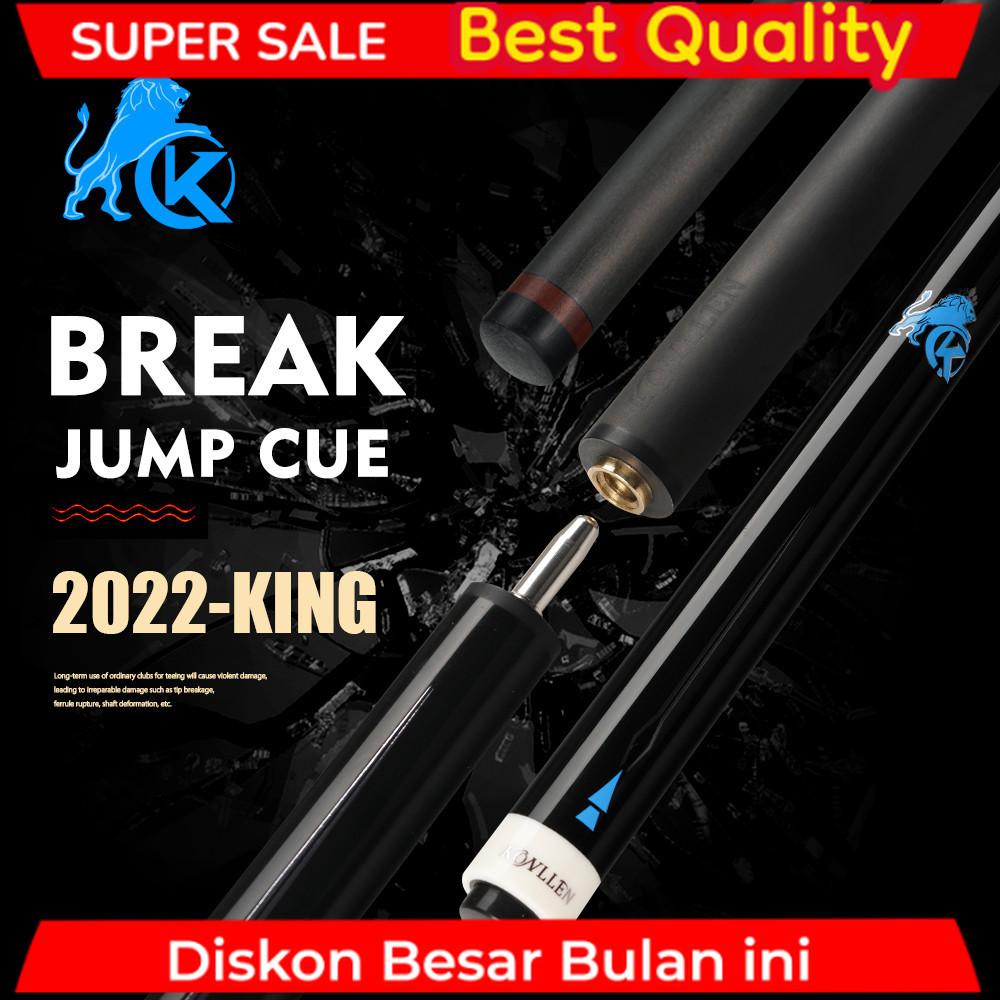 KONLLEN Cue 3 Pieces Punch Jump Cue Carbon Fiber Black Technology 12.9mm Uniloc Joint Professional B