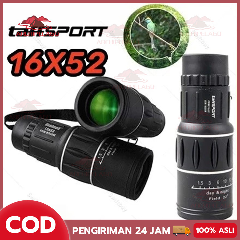 Teropong Jarak Jauh 10000 m Siang Malam Original Taffsport Asli Murah Teropong Jarak Jauh Monokular 