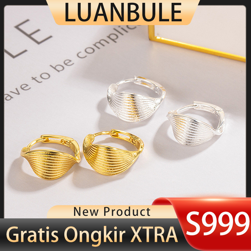 LUANBULE Anting Wanita Perak S999 Trendy Emas