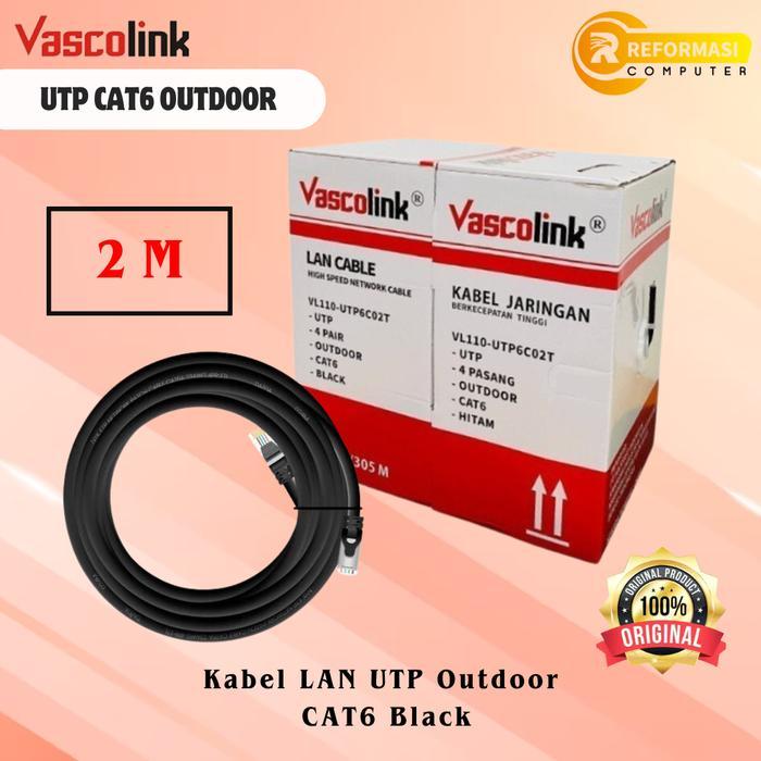 Kabel LAN UTP Outdoor CAT 6 / CAT6 Black 2 METER