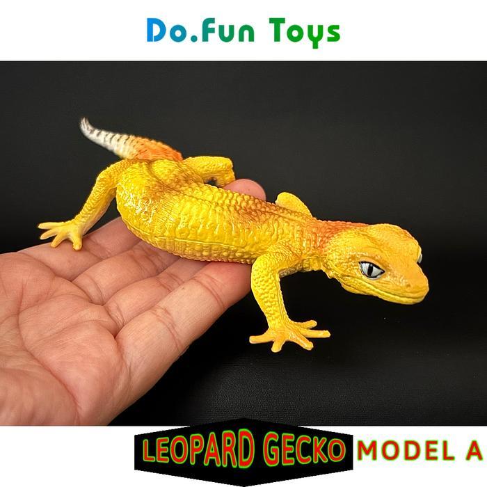 "TNKSYU" - Animal Figurine | LEOPARD GECKO / Mainan Miniatur Binatang Tokek Leopard - Gecko Model A 