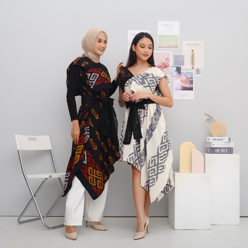 AS SIERA DRESS TENUN IKAT ASLI SONGKET TROSO JEPARA TORAJA DAYAK LOMBOK DRESS KONDANGAN DRESS NATAL 