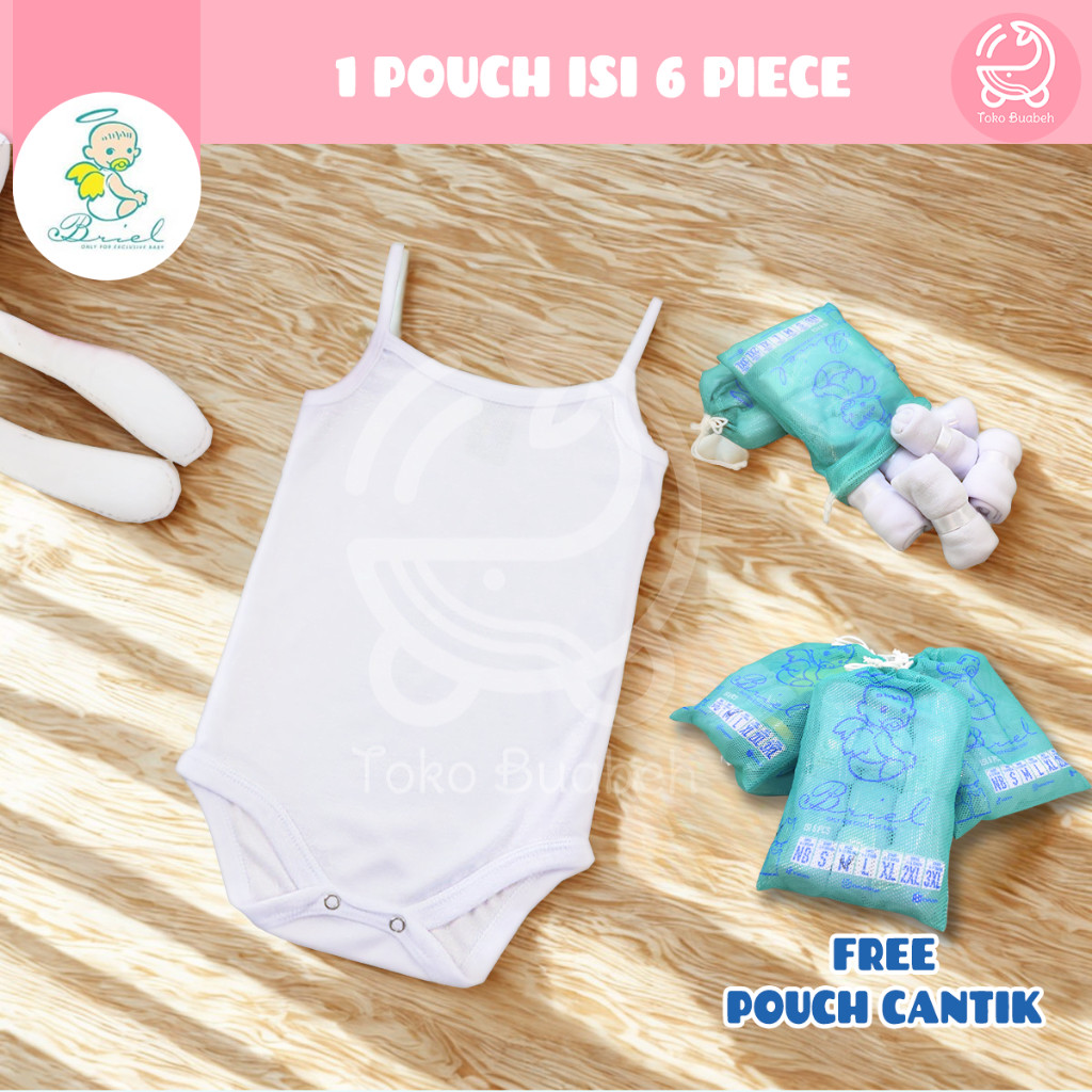 KOKKISHOP  Briel 6 Pcs Tanktop Jumper Bayi Baju Kaos Dalam Anak Perempuan Gift Souvenir Lahiran Newb