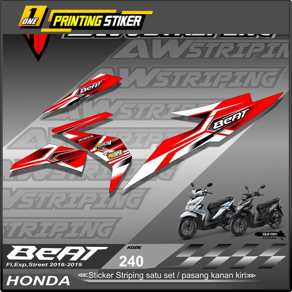 Sticker Striping Lis Variasi Beat Street / Beat Fi Esp / Beat Fi New 2016 2017 2018 2019 Racing