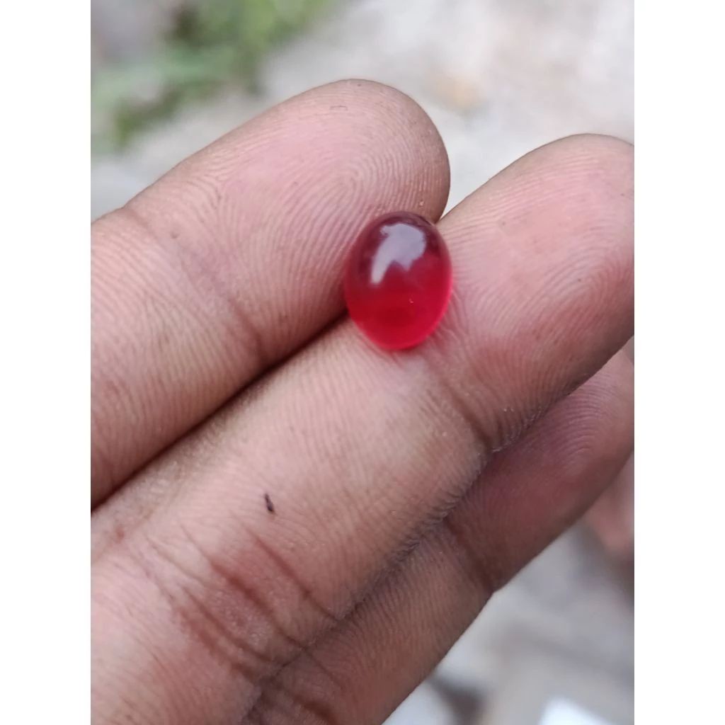 batu akik delima merah siem mini / kecil 10x8 mm