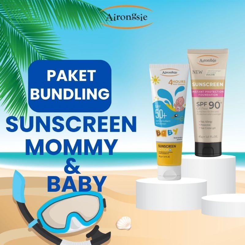 Airongsie Bundle Sunscreen Anak & Dewasa | SPF 50+ + SPF 90