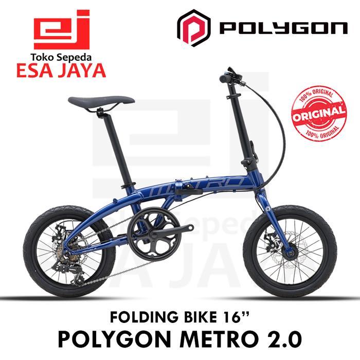 Polygon Metro 2 Sepeda Lipat 16 inch Folding Bike Perkotaan 16" - Blue