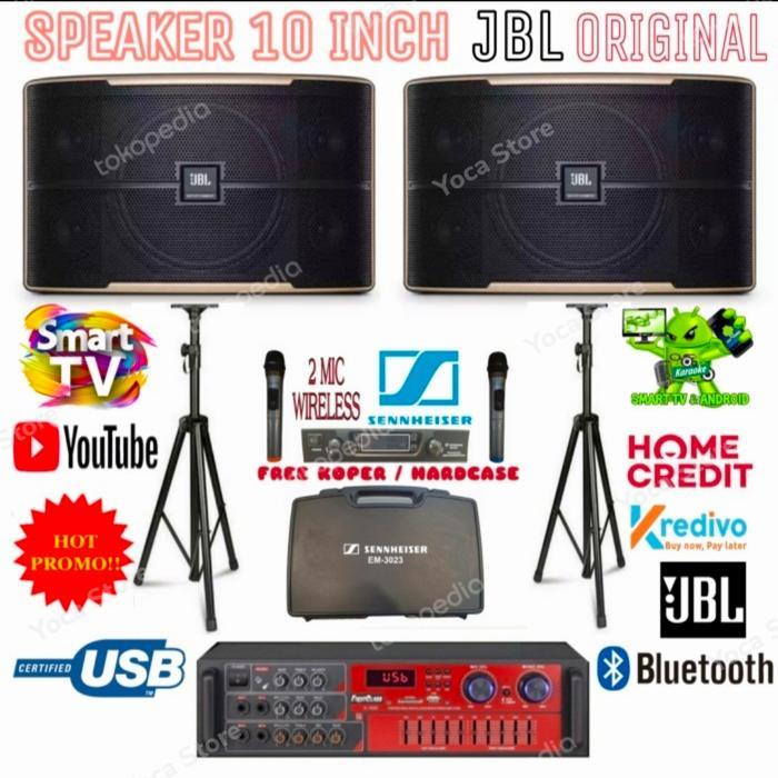 Paket Karaoke Speaker JBL 10 Inch Original Ampli Connect Bluetooth
