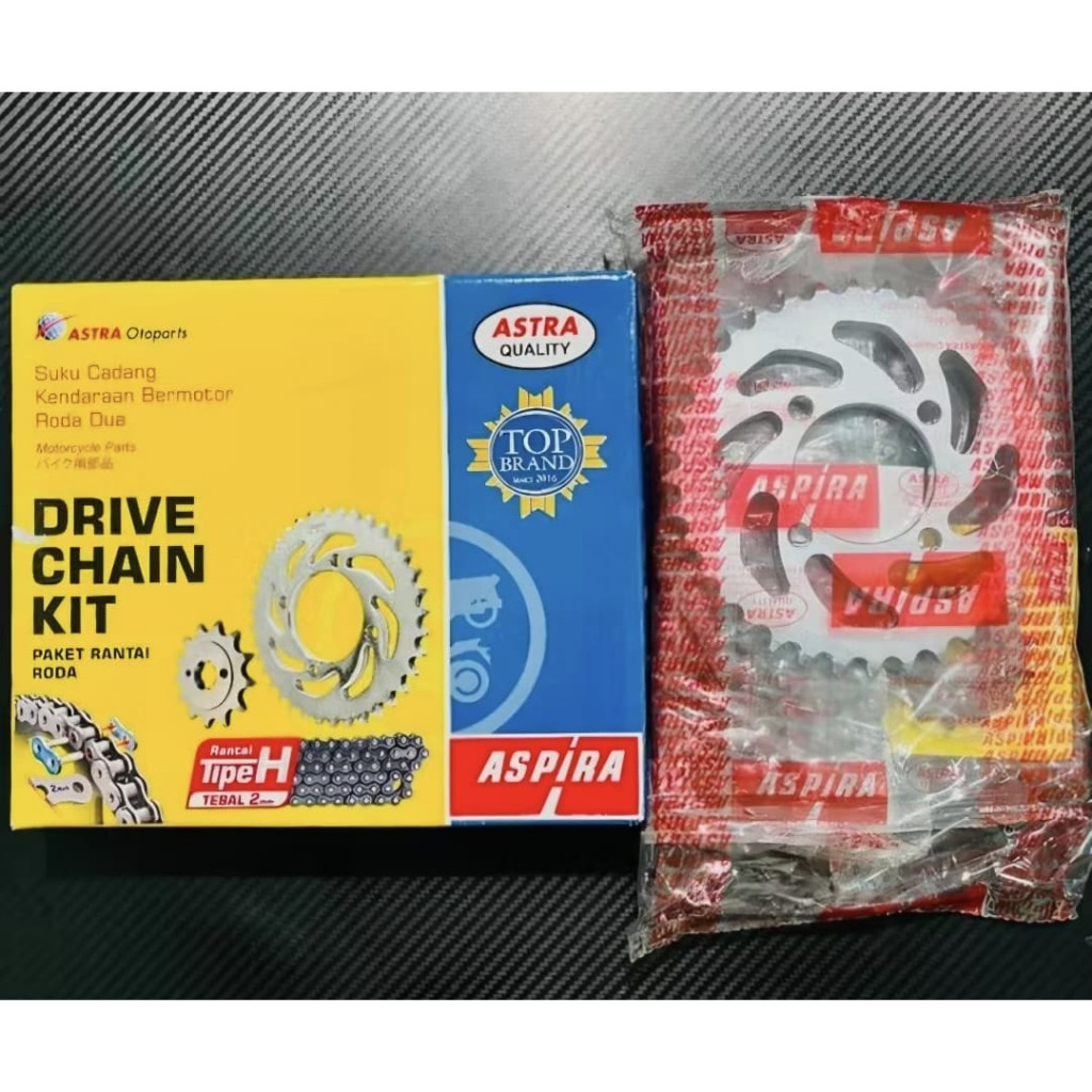 ASPIRA GEAR SET SMASH NEW, TITAN, GEAR DEPAN 14T, BELAKANG 36T, RANTAI 428-102 TYPE H. SMN