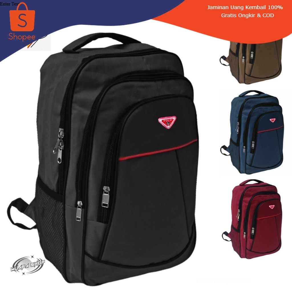 TAS RANSEL POLO JUMBO GENDONG TERBARU MURAH LAPTOP DEWASA BESAR  PUNGGUNG TRAVELING MUDIK