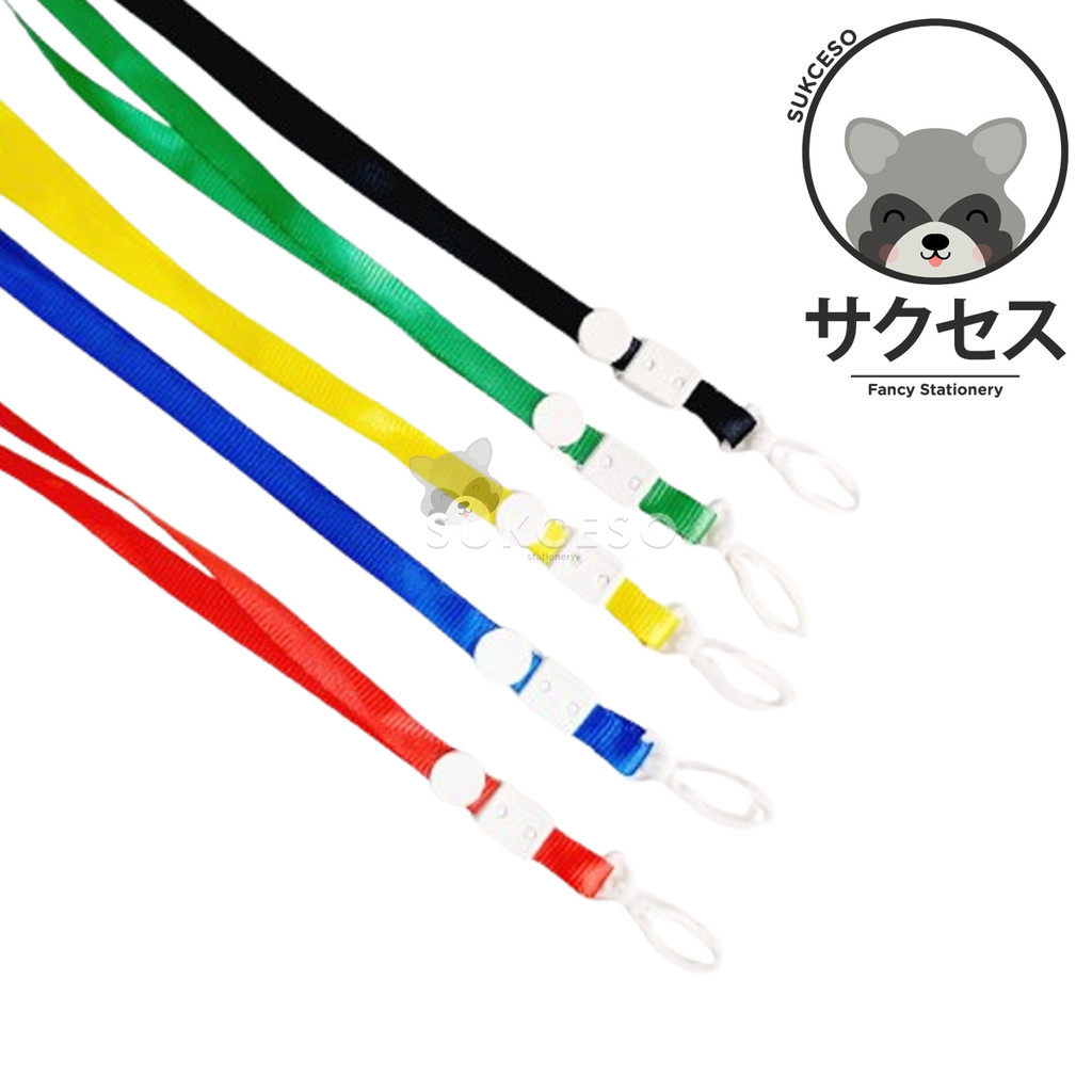 TOPLA Tali Lanyard ID Card Oval Plastik | Tali ID Card Plastik Name Tag Holder | Papan Name Tag