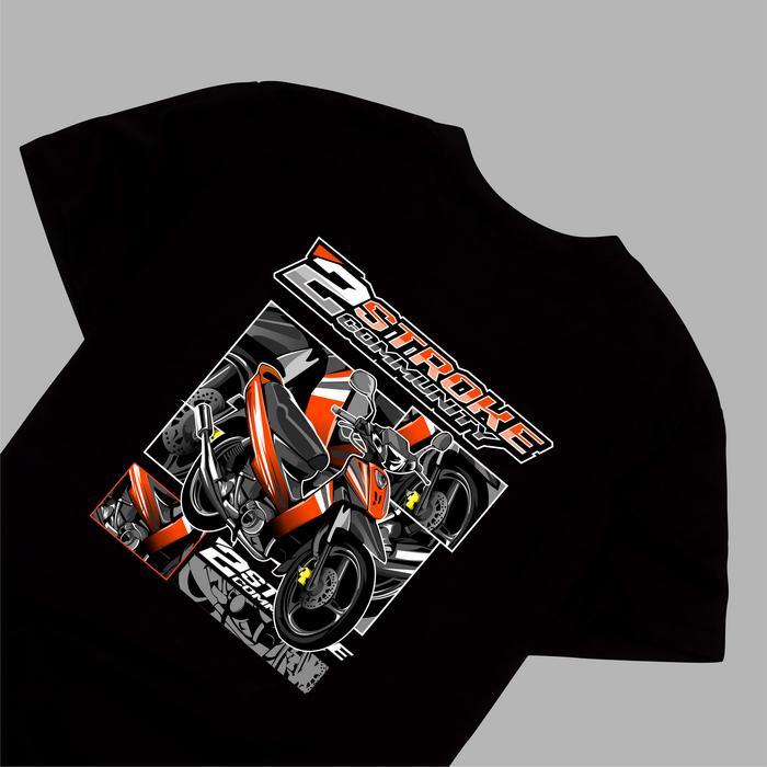 (COD) KAOS 2STROKE FIZ-R | PREMIUM COTTON COMBED 24s | Size S -XXXL Cowok Distro - Hitam, S
