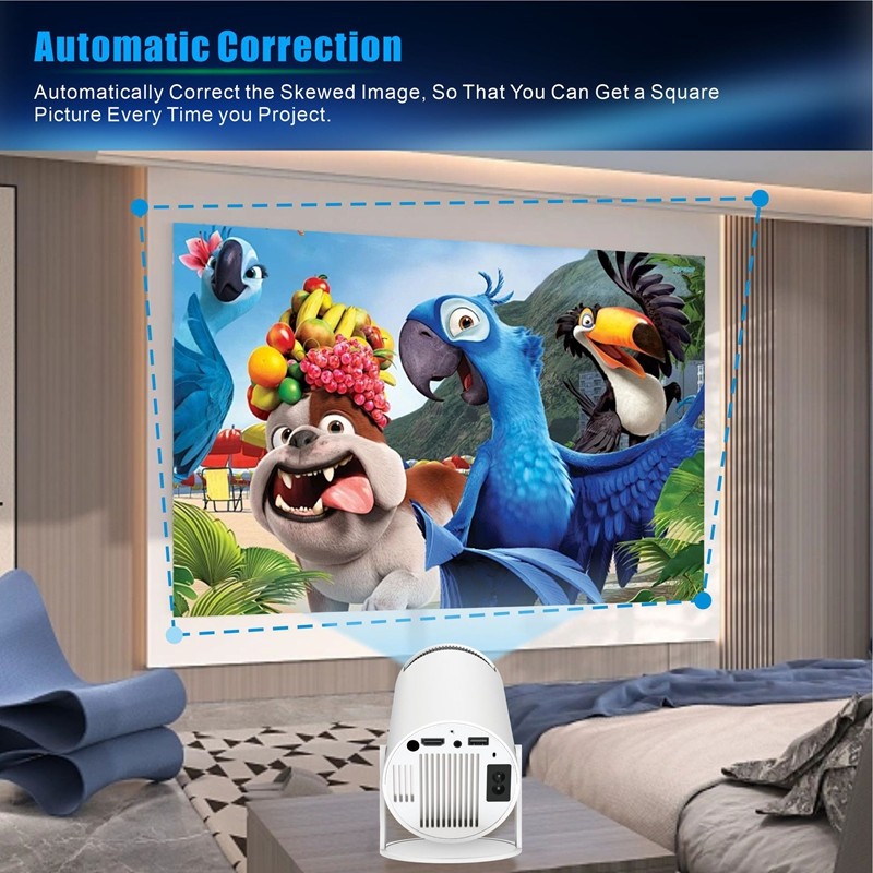Portable Mini Bluetooth Smart Home Projector HDR10 4K Support Dual Band WiFi6 Bluetooth Projector Ho