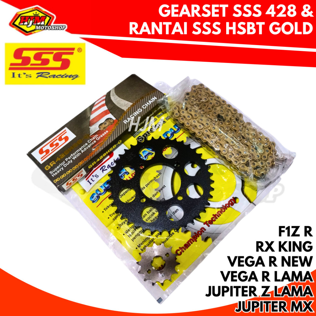 GirSet - GearSet Triple SSS Black RX King / F1Z R / Jupiter Z / Vega R Lama / Vega R New / Mx Old / 