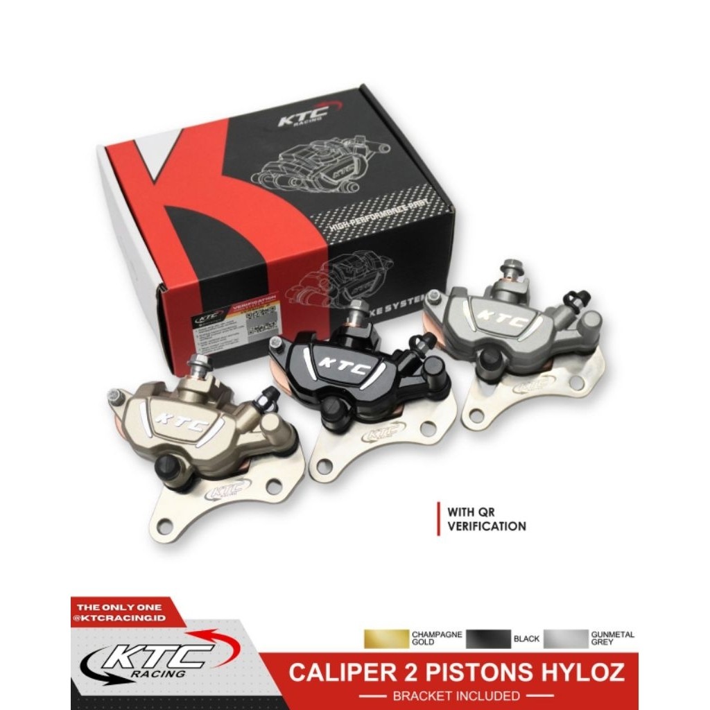 KALIPER PALA BABI KTC 2 PISTON HYLOZ STANDAR BUAT MIO BEAT VARIO SCOOPY GENIO SATRIA FU JUPITER MX K