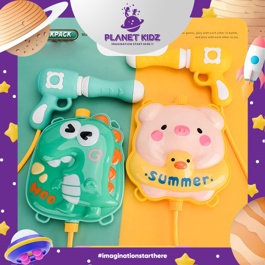 PLANETKIDZ FK493 Mainan Anak Water Gun / Ransel Water Gun / Backpack Water Gun Semprot