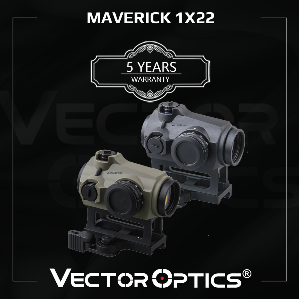 Vector Optics Maverick Gen3 1x22 Red Dot Scope Optic Sight Hunting Waterproof QD AR Sight Rubber Arm