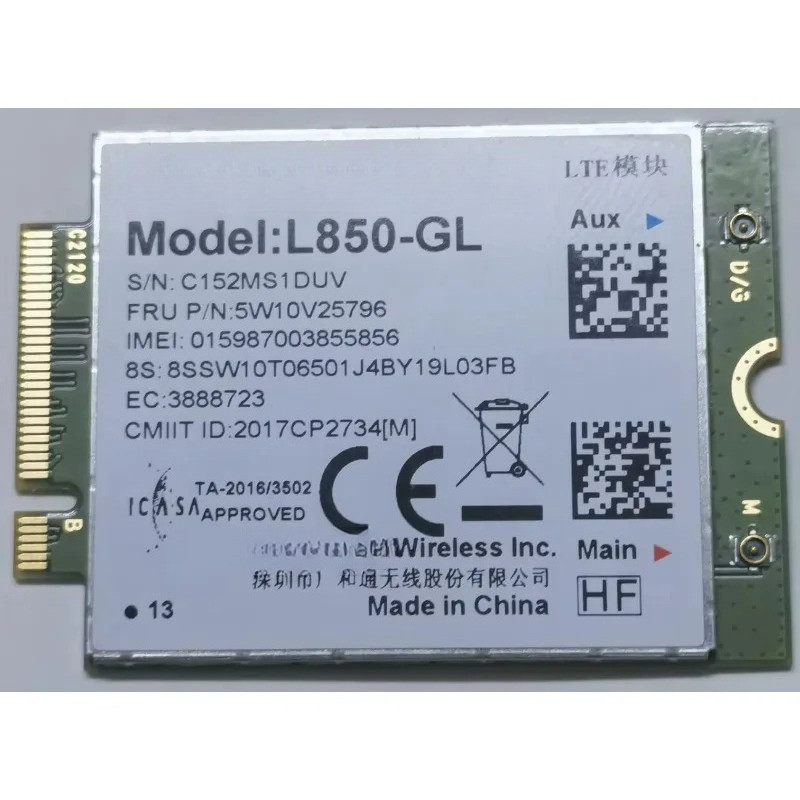 wireless adapter WWAN L850GL 4G LTE Card 5w10v25796 For Thinkpad C14 Gen 1 Chromebook 300e 500e