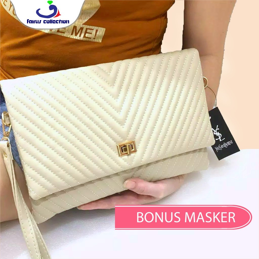 Clutch YSL Glumy I Clucth Wanita Kulit Super I Tas Klasik Sling Bag