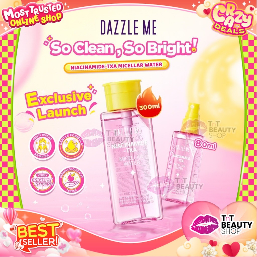 DAZZLE ME Niacinamide-TXA Micellar Water Hydrating pH Balance Cleansing Water | TnT Beauty